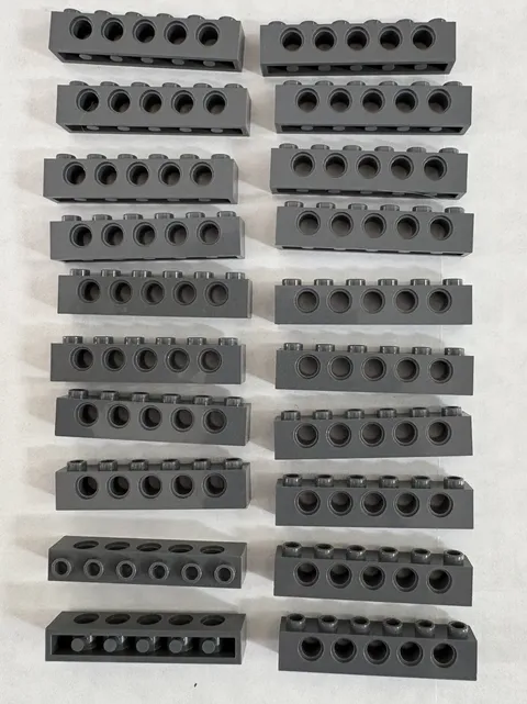 LEGO 20-piece Dark Bluish Gray 1x6 Technic Bricks w/ holes 1 x 6 FREEE SHIPPING