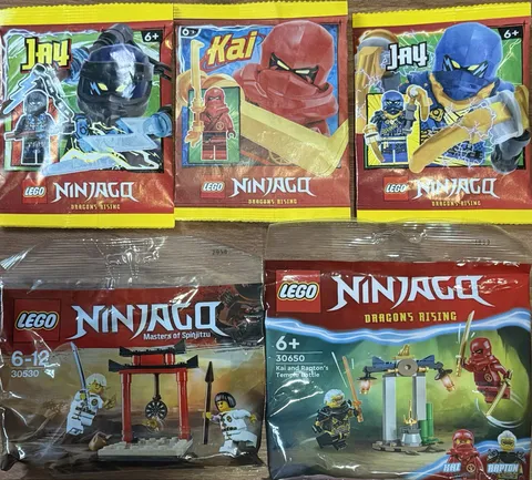 LEGO NINJAGO Polybag Lot of 5 SEALED Sets (7 Minifigures) Evil Jay & Climber Jay