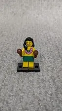 LEGO Hula Girl Minifigure with Flower Lei and Green Skirt