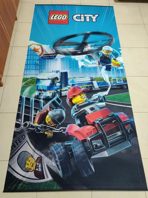 LEGO City Police Fabric Banner Rug Double Sided Store Display Poster 2020 Rare