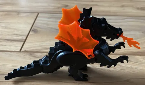 Lego Black Dragon with Trans-Neon Orange Wings 6028 Sets 6097 6047 6007