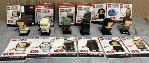 Lot 6 Lego Star Wars Brickheadz Retired, Darth, Boba, Kylo, Trooper, Rey, Leia