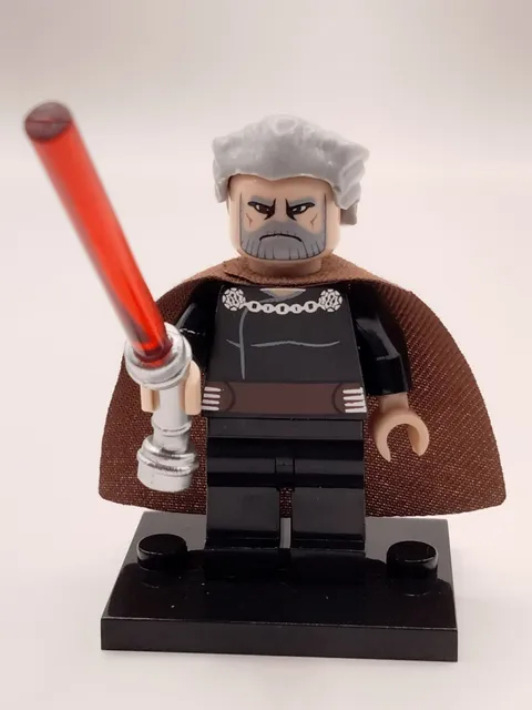 Star Wars Count Dooku (Brown Cape) Custom Lego Minifigure 9515 The Malevolence