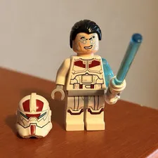 LEGO Star Wars Jek-14 Minifigure With Helmet, Light Saber, and Hair Piece