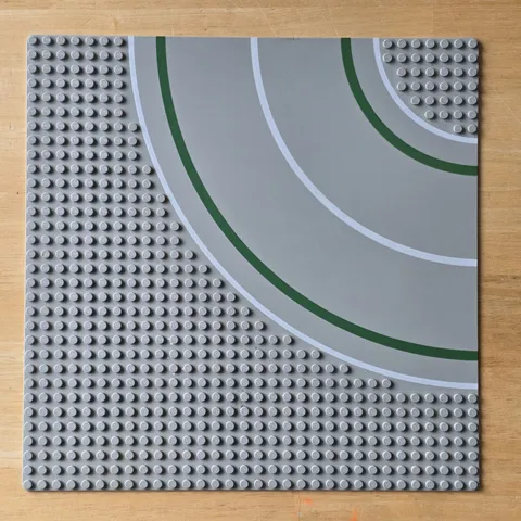 LEGO Baseplates 32x32 Studs Road Curve Plates Gray Base Vintage