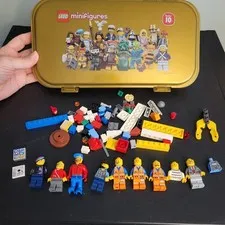 LEGO Collectible Minifigures Series 10 Case With Lot of 8+ Minifigures Misc Pcs