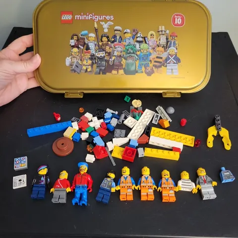 LEGO Collectible Minifigures Series 10 Case With Lot of 8+ Minifigures Misc Pcs