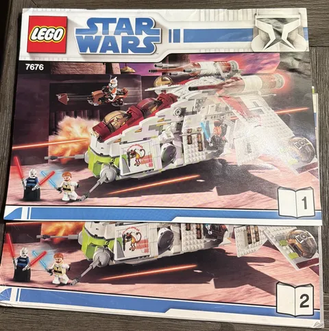 LEGO Star Wars Republic Attack Gunship 7676 Instruction Manuals ONLY Books 1 & 2