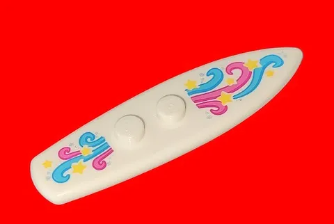 LEGO 90397pb005 Surfboard Minifigure utensil Standard decorated stars swirls 1pc