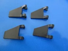 LEGO Lot of 4 Black Trapezoid Flags with Clips #44676