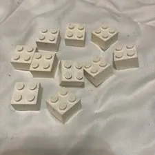 10 White Lego Bricks 2 X 2