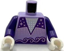 Lego New Minfigure Torso Ice Skating Costume Metallic Pink Filigree
