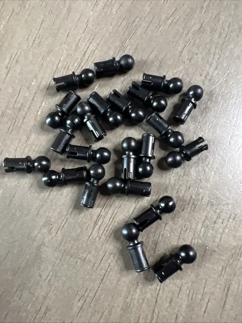 LEGO 6628 Black Technic Pin Friction Ridges Tow Ball Round Pin Hole 22 Pieces