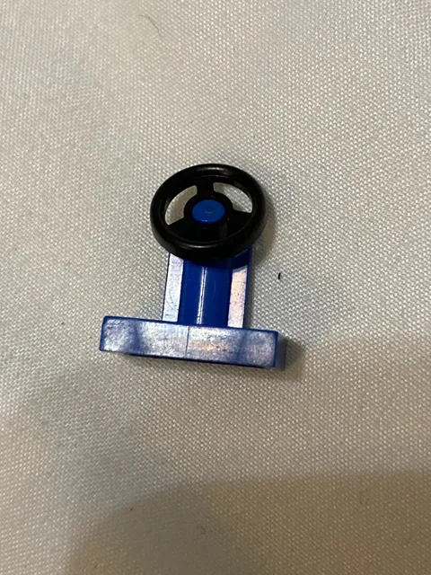 LEGO Steering Wheel BLUE Black 1x2 Attached Base Minifigure Car part