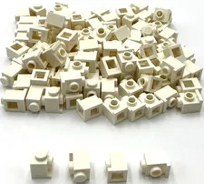 Lego 100 New White Bricks Building Blocks Modified 1 x 1 with Headlight Parts