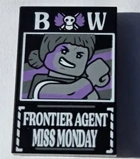 Lego One Piece Frontier Agent Miss Monday Dossier Tile. Baroque Works