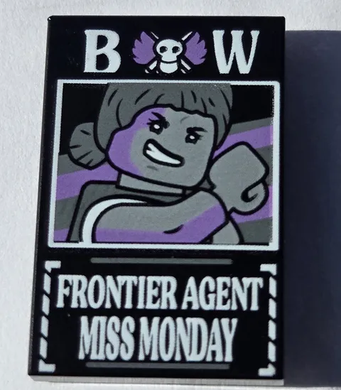 Lego One Piece Frontier Agent Miss Monday Dossier Tile. Baroque Works