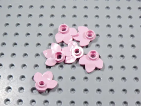 LEGO Lot of 6 Pink Plant Plates w/ 3 Leaves Minifig BL