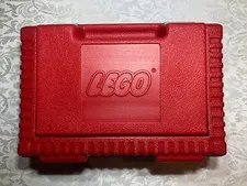 Vintage Lego 1984 Plastic Carrying Case Storage Case Red Made In USA 12”X8”