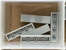 LEGO Parts - Light Bluish Gray Tile 1 x 4 - No 2431 - QTY 5
