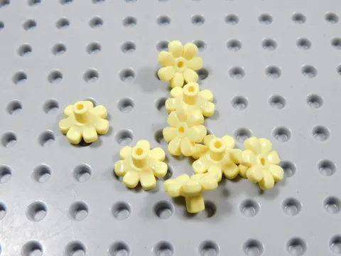 LEGO Lot of 8 Cool Pastel Yellow Flowers w/ Pin Plants Minifig BJ