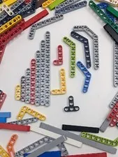 LEGO TECHNIC 100pcs Liftarms Studless Thick 1x3 1x5 1x7 1x9 Beams Bulk Lot