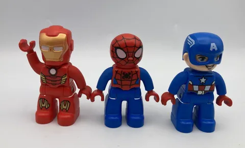 Lego Duplo Building Block Figures DC Comics IRONMAN, SPIDERMAN & CAPTAIN AMERICA