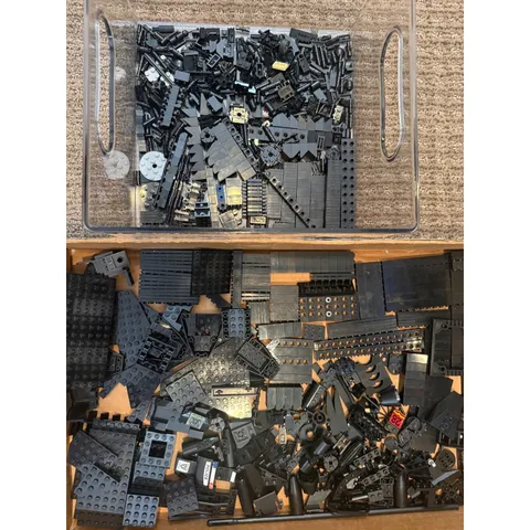 LEGO Black Bulk Bricks Lot Mixed Specialty Pieces Plates Slopes Classic 2.4 lb