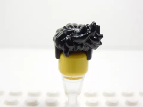 LEGO Black Short Hair w/ Spiked Front Minifig S4