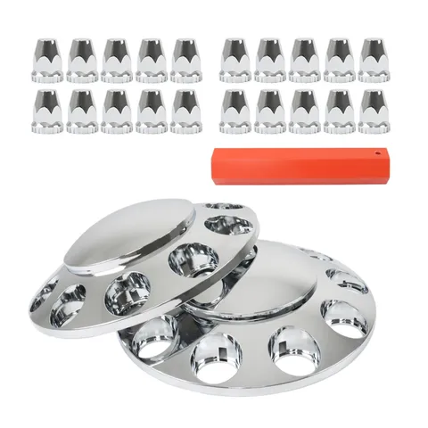 Waltyotur 2 Chrome Front Hub Axle Cover Center Caps 33Mm Lug Nut Covers