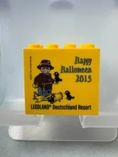 Lego Collectible Brick Custom Brick 2x4x3 Yellow Happy Halloween 2015