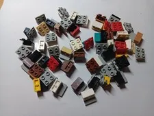 LEGO LOT 56 HINGE BRICKS BASE TOP PLATE ASSEMBLY 1X2 2X2  MIXED COLORS #6134