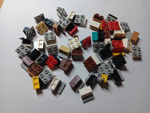 LEGO LOT 56 HINGE BRICKS BASE TOP PLATE ASSEMBLY 1X2 2X2  MIXED COLORS #6134