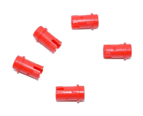 5 LEGO Red Technic Pin 1/2 with Friction Ridges knob stud short 89678 6378120