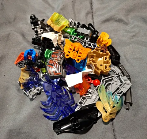 LEGO BIONICLE Parts Bulk Lot Mixed Pieces and Masks Multicolor Plastic
