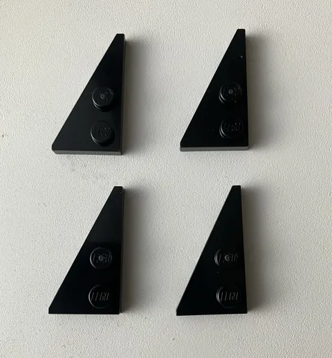 LEGO 4x NEW Plate 2x4 w/ Angle/Wedge Left BLACK #65429