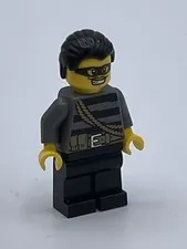 Lego Burglar Minifigure with Slick Hair From Set 60008 cty0363 Museum Robber