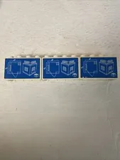 Lego Duplo 2x4 Painted Brick Blue Print Brick Lot Of 3