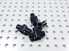 LEGO Lot of 4 Black Technic Cross Connector w/ Holes & Axle BF