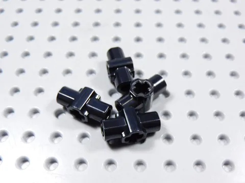 LEGO Lot of 4 Black Technic Cross Connector w/ Holes & Axle BF