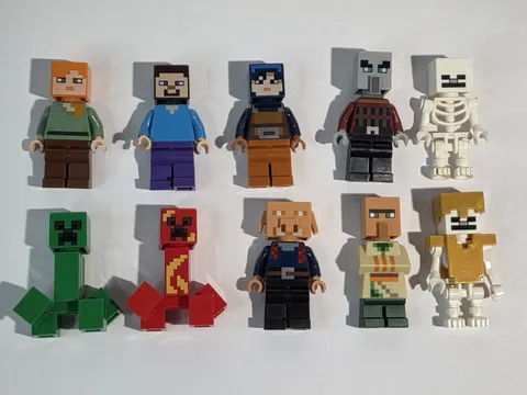 Lego Minecraft Mixed Minifigure Lot Of 10