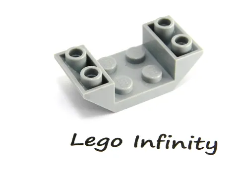 8 LEGO Light Grey Slope 2 x 4 Double Inverted with Open Center (4871) - 8 Pieces