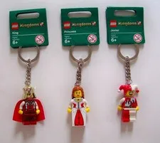 Lot of 3 Lego Kingdoms Castle Keychains NEW King Jester Princess minifigures key
