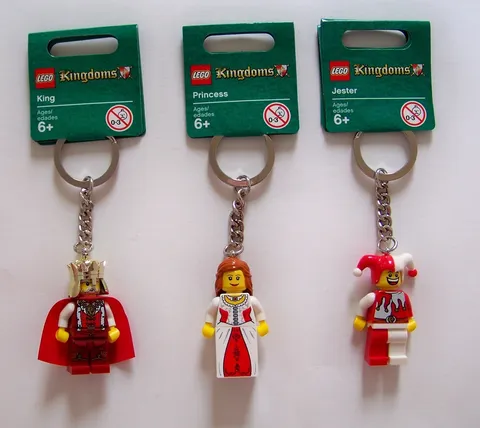 Lot of 3 Lego Kingdoms Castle Keychains NEW King Jester Princess minifigures key