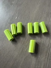 LEGO 6538c Lime Technic Axle Connector 2L Smooth w/ x Hole + Orientation 7 Piece