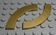 Lego Tile - Tile 1x5 Round Metallic Gold 2 Pieces