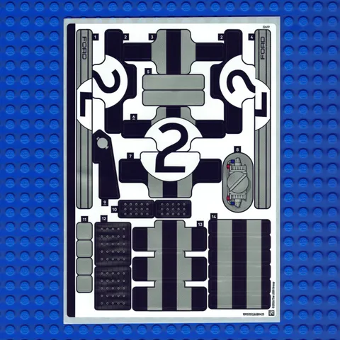 New LEGO Technic 1966 Ford GT40 MK II 42223 Sticker Sheet Qty 1