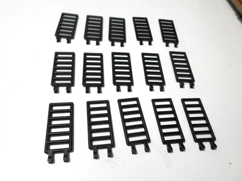 LEGO (15 PIECES) 6020-Bar 7 x 3 with 2 U Clips (Ladder) BLACK