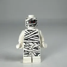 Lego Monster Fighters MUMMY MINIFIG - Halloween White Gray Zombie Head 9462