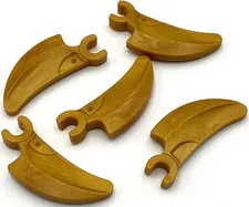 Lego 5 New Pearl Gold Barbs Claw Horn Tooth with Clip Curved Parts